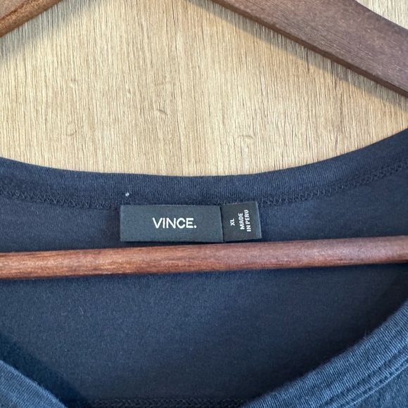 Vince Navy Short-Sleeve Henley Tee - Picture 2 of 3